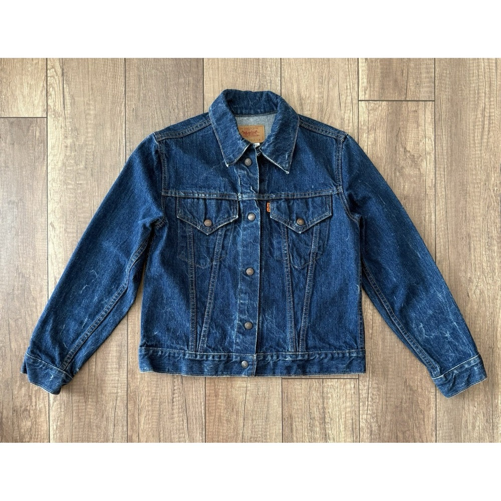Vintage 70s Levis Orange Tab 75305-0217 Type III Denim Trucker Jacket Sz M USA